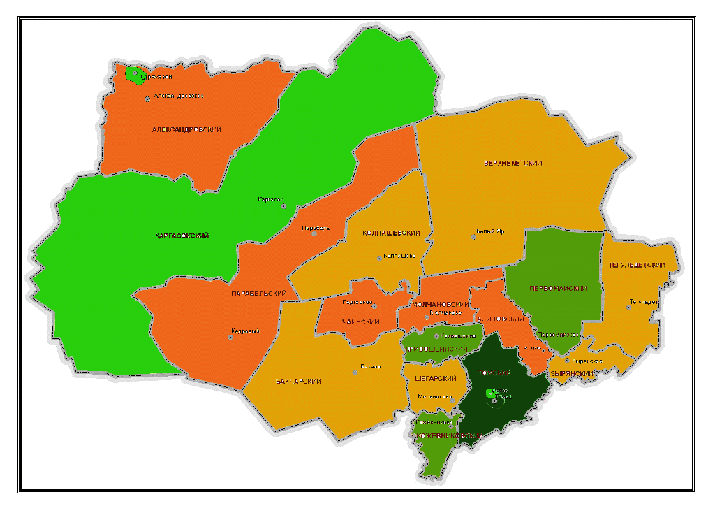 Карта томска и области