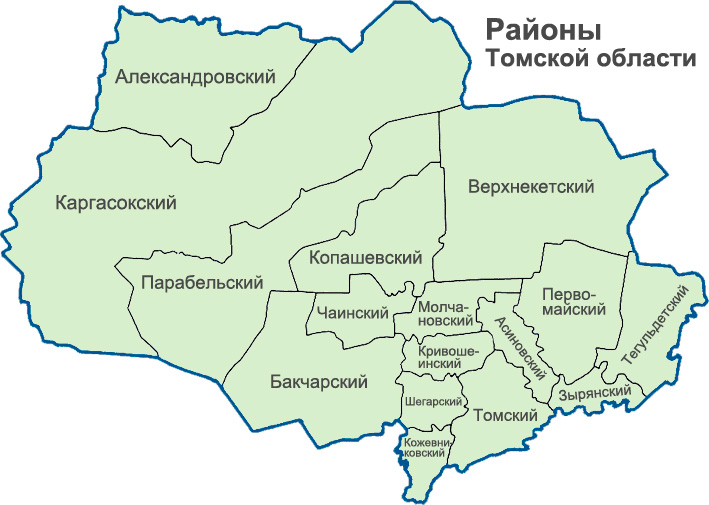 Карта томской области с населенными пунктами подробная с дорогами и деревнями